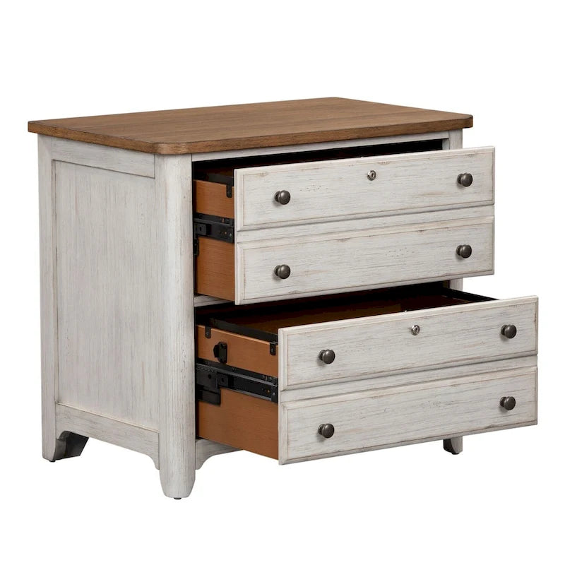 Farmhouse Reimagined Antique White with Chestnut Lateral File