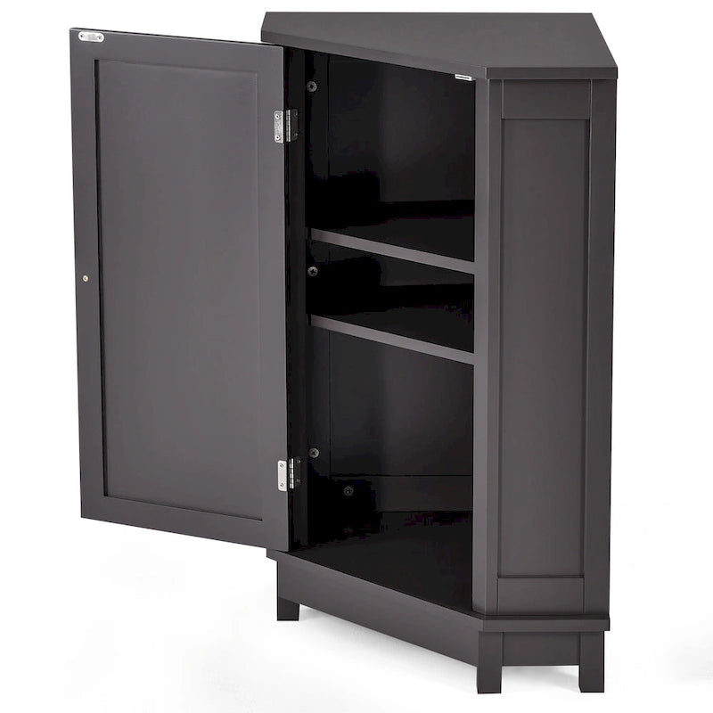 Triangle Corner Storage Cabinet with Shelf - N/A