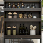 Server Table with 2 Drawers and Bottom Shelf Sideboard Buffet Cabinet - 55.1W