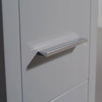 Espresso Plywood Bathroom Linen Tower with Frosted Glass Doors - 68" Tall