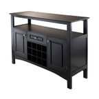 Black Buffet Cabinet with Wine Storage