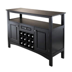 Black Buffet Cabinet with Wine Storage