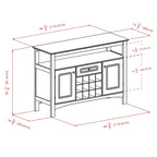 Black Buffet Cabinet with Wine Storage