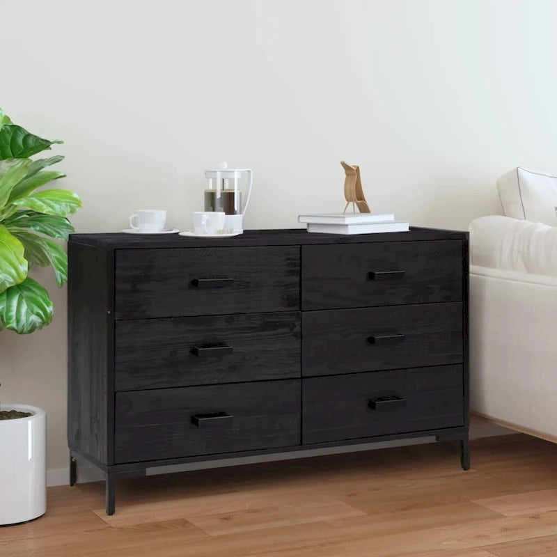 Sideboard Coffee Bar Buffet Cabinet Modern with Drawers Solid Wood Pine - 43.3 x 13.8 x 27.6