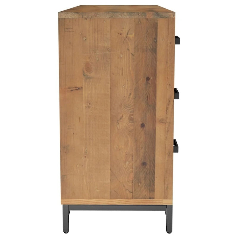 Sideboard Coffee Bar Buffet Cabinet Modern with Drawers Solid Wood Pine - 43.3 x 13.8 x 27.6