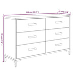 Sideboard Coffee Bar Buffet Cabinet Modern with Drawers Solid Wood Pine - 43.3 x 13.8 x 27.6