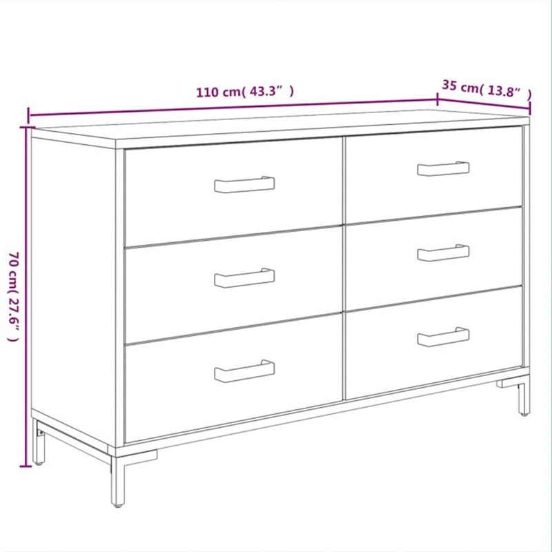 Sideboard Coffee Bar Buffet Cabinet Modern with Drawers Solid Wood Pine - 43.3 x 13.8 x 27.6