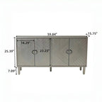 Stylish and Functional 4-Door Storage Cabinet with Pine Legs and MDF