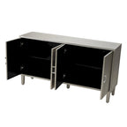 Stylish and Functional 4-Door Storage Cabinet with Pine Legs and MDF