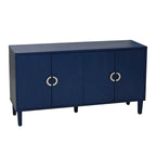 Stylish and Functional 4-Door Storage Cabinet with Pine Legs and MDF