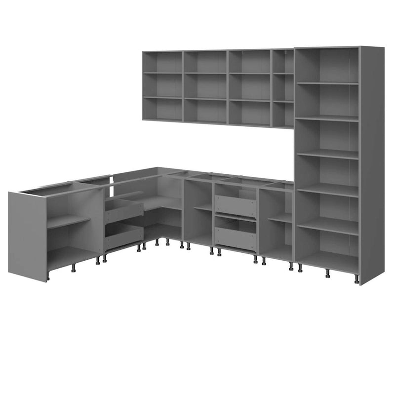 Gray & Black Kitchen Cabinet Set - 8x10ft