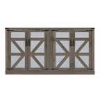 64.96W Rattan Sideboard with 4-Door Storage Cabinet - N/A