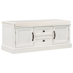 Storage Bench with 2 Drawers and 2 Cabinets, Shoe Bench with Removable Cushion for Living Room, Entryway