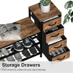 3-Tier Shoe Storage Bench Shoe Rack with 4 Drawers - 39.37D x 11.81W x 25.3H