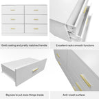 Modern White 6-Drawer Dresser for Bedroom - Ample Storage Wide Chest of Drawers, Sturdy & Safe