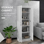 69 Tall Storage Cabinet with Movable Storage Shelves, Modern Style Pantry Cupboard Cabinet with Soft Close Doors, White