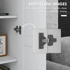 69 Tall Storage Cabinet with Movable Storage Shelves, Modern Style Pantry Cupboard Cabinet with Soft Close Doors, White