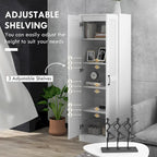 69 Tall Storage Cabinet with Movable Storage Shelves, Modern Style Pantry Cupboard Cabinet with Soft Close Doors, White