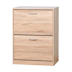 Wooden Shoe Cabinet for Entryway, White Shoe Storage Cabinet with 2 Flip Doors 20.94x9.45x43.11 inch