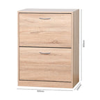 Wooden Shoe Cabinet for Entryway, White Shoe Storage Cabinet with 2 Flip Doors 20.94x9.45x43.11 inch