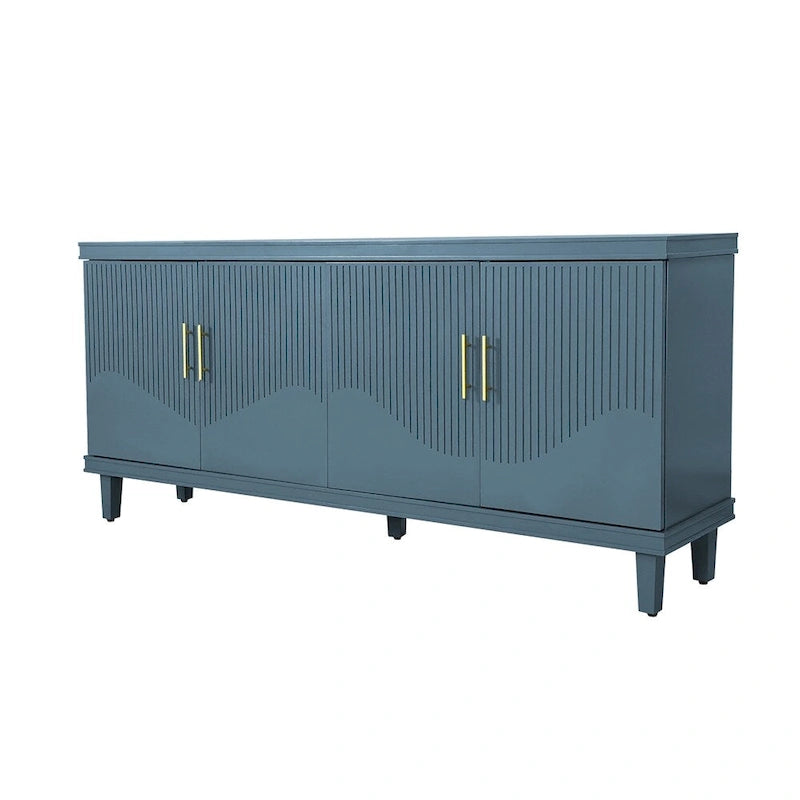 70.07 Wood Storage Cabinet with 4 Doors and Adjustable Shelves