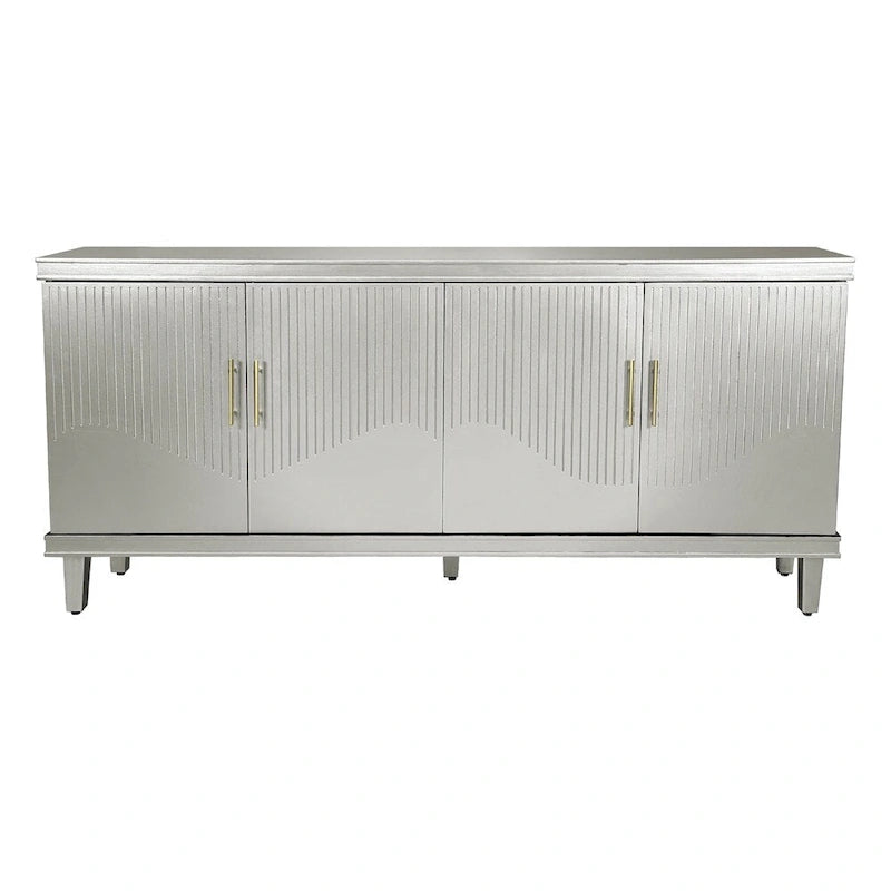 70.07 Wood Storage Cabinet with 4 Doors and Adjustable Shelves