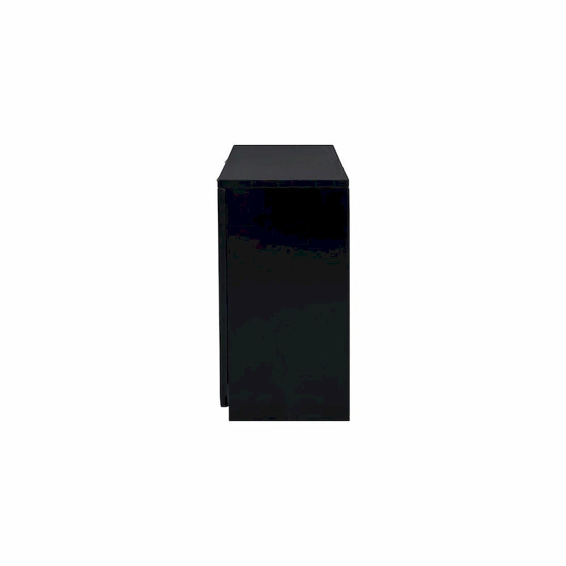 Four-Door Cabinet with Vertical Stripes and Wavy Design