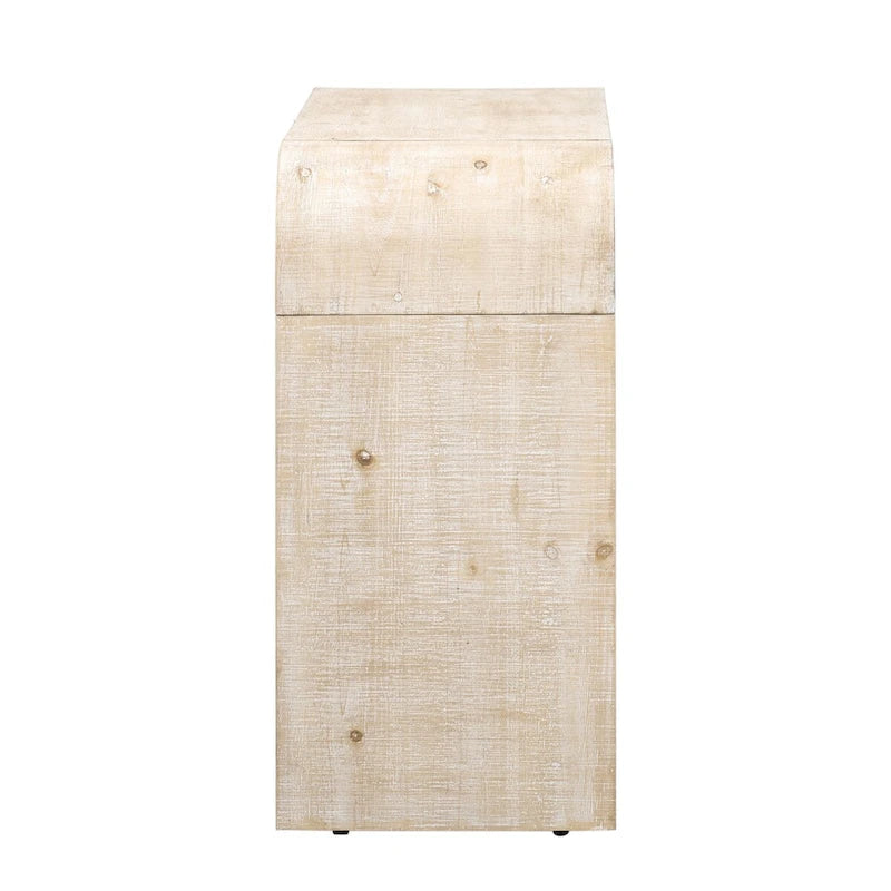Retro Minimalist Curved Sideboard with Gold Handles