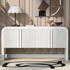 Striped Storage Cabinet with 4 Doors, Adjustable