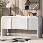 Striped Storage Cabinet with 4 Doors, Adjustable