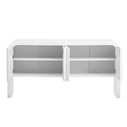 Striped Storage Cabinet with 4 Doors, Adjustable