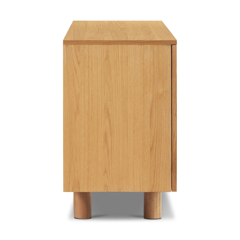 70" Oak Wood Sideboard with Cane Webbing Doors