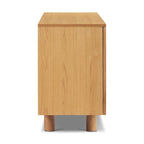 70" Oak Wood Sideboard with Cane Webbing Doors