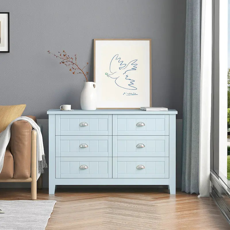 3-Drawer Wooden Sideboard Cabinet with Shell Handles