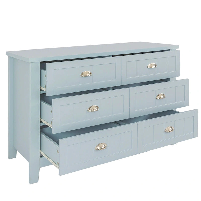 3-Drawer Wooden Sideboard Cabinet with Shell Handles