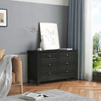 3-Drawer Wooden Sideboard Cabinet with Shell Handles