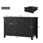 3-Drawer Wooden Sideboard Cabinet with Shell Handles