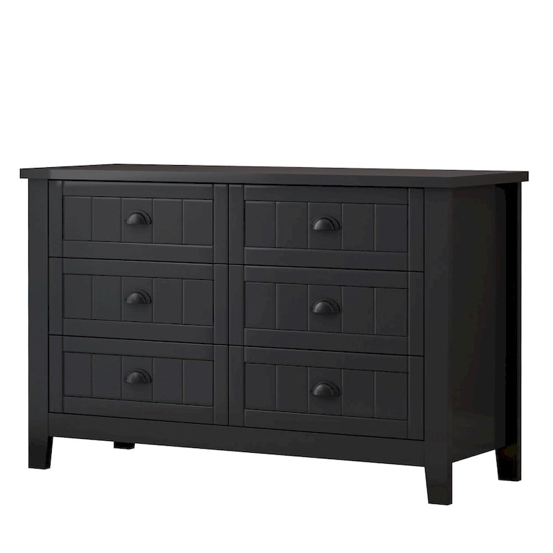 3-Drawer Wooden Sideboard Cabinet with Shell Handles