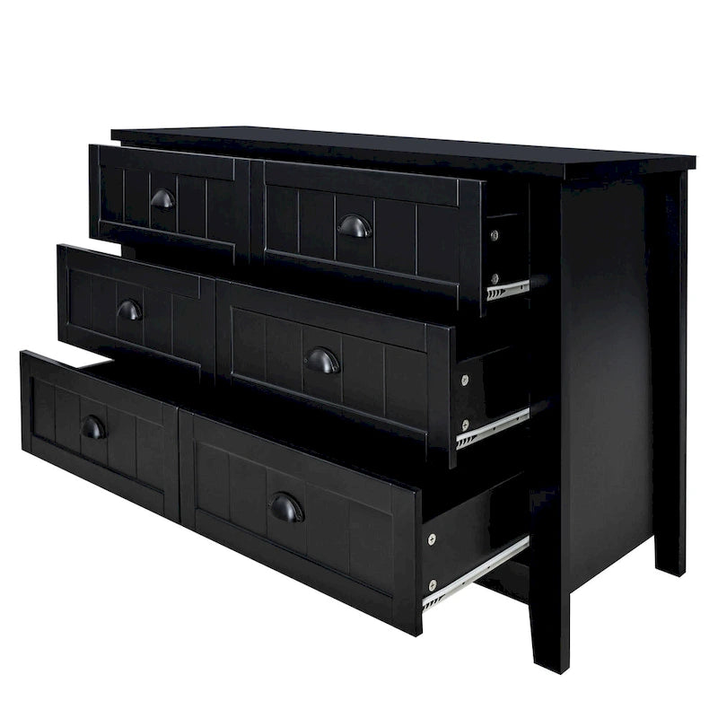 3-Drawer Wooden Sideboard Cabinet with Shell Handles