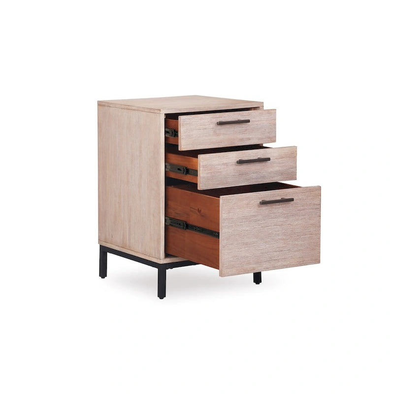 Mountain White Filing Cabinet with Black Frame - 3 Drawer
