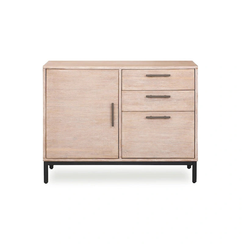 Mountain White Filing Cabinet with Black Frame - 3 Drawer