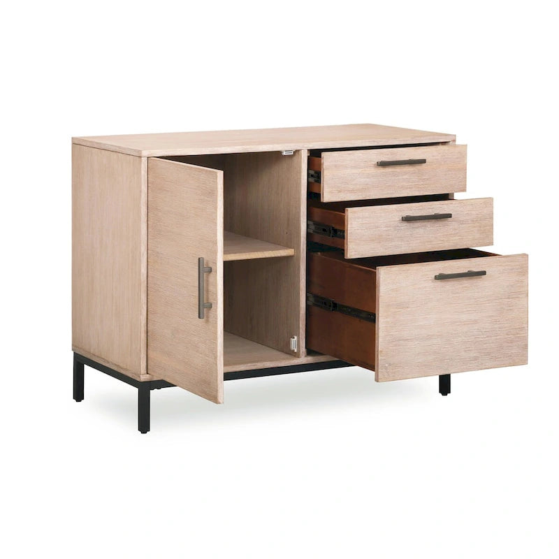 Mountain White Filing Cabinet with Black Frame - 3 Drawer