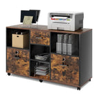 3-Drawer Wood File Cabinet with Lock