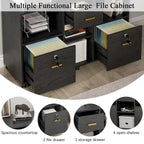 3-Drawer Wood File Cabinet with Lock