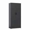 High Storage Cabinet with 2 Doors and 4 Partitions for 5 Separate Storage Spaces