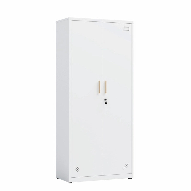High Storage Cabinet with 2 Doors and 4 Partitions for 5 Separate Storage Spaces