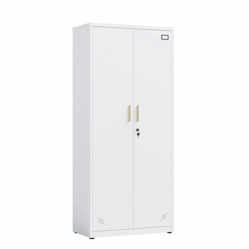 High Storage Cabinet with 2 Doors and 4 Partitions for 5 Separate Storage Spaces