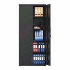 High Storage Cabinet with 2 Doors and 4 Partitions for 5 Separate Storage Spaces