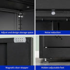 High Storage Cabinet with 2 Doors and 4 Partitions for 5 Separate Storage Spaces