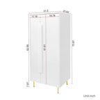 Modern White Armoire with 2 Doors for Bedroom